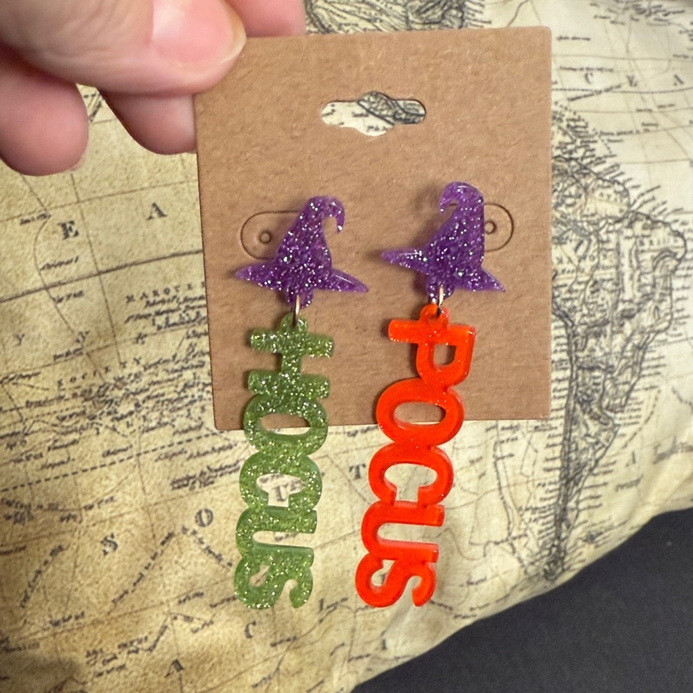 Hocus Pocus Glitter Earrings - Picture 3 of 3